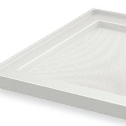 Maax B3Square 6036 Acrylic Corner Left Shower Base in White with Anti-slip Bottom with Center Drain 420006-542-001-101 - Plumbing Market