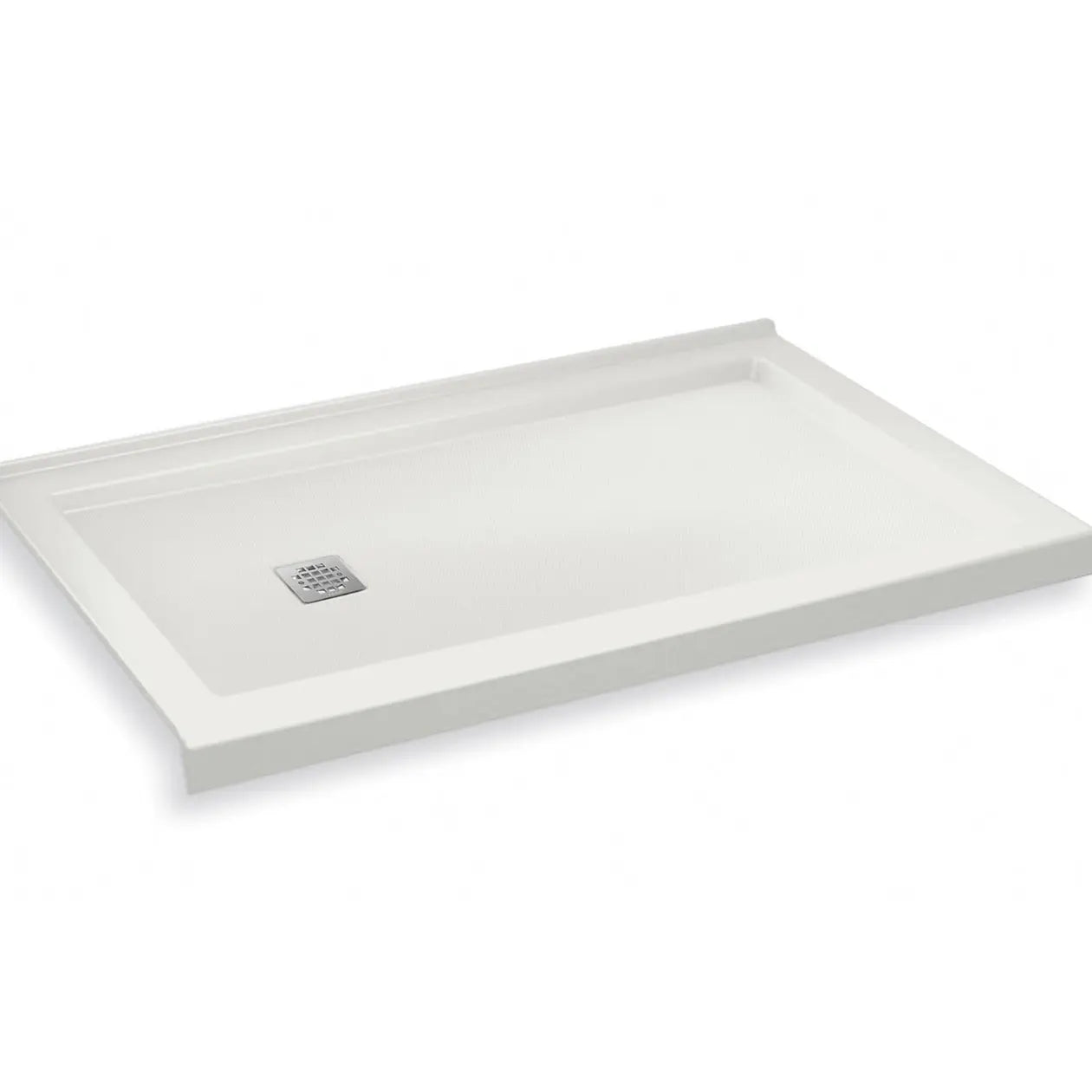 Maax B3Square 6036 Acrylic Corner Left Shower Base in White with Anti-slip Bottom with Center Drain 420006-542-001-101 - Plumbing Market