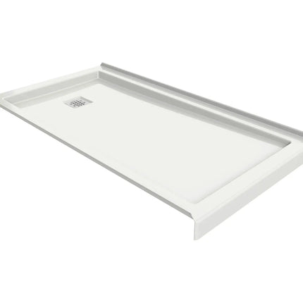 Maax B3Square 6036 Acrylic Tunnel Shower Base in White with Center Drain 420006-506-001-100 - Plumbing Market