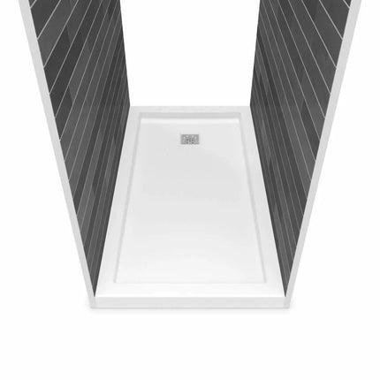 Maax B3Square 6036 Acrylic Tunnel Shower Base in White with Center Drain 420006-506-001-100 - Plumbing Market