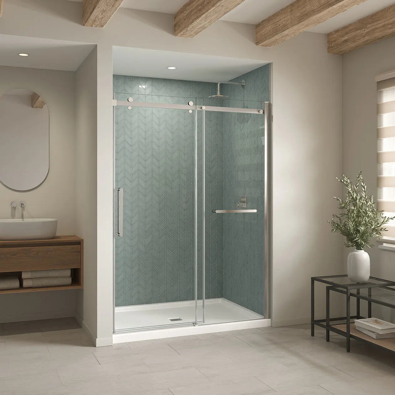 Maax B3Square 6042 Acrylic Alcove Shower Base in White with Anti-slip Bottom with Center Drain 420036-541-001-100 - Plumbing Market