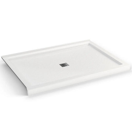 Maax B3Square 6042 Acrylic Corner Left Shower Base in White with Anti-slip Bottom with Center Drain 420036-542-001-100 - Plumbing Market