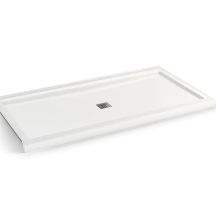 Maax B3Square 7236 Acrylic Corner Left Shower Base in White with Center Drain 420042-502-001-000 - Plumbing Market