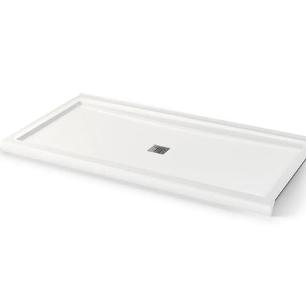 Maax B3Square 7236 Acrylic Corner Right Shower Base in White with Center Drain 420042-503-001-000 - Plumbing Market