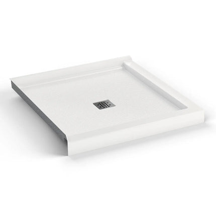 Maax B3X 3636 Acrylic Corner Left or Right Shower Base with Anti-slip Bottom with Center Drain in White 420021-540-001-000 - Plumbing Market