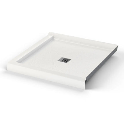 Maax B3X 3636 Acrylic Corner Left or Right Shower Base with Anti-slip Bottom with Center Drain in White 420021-540-001-000 - Plumbing Market