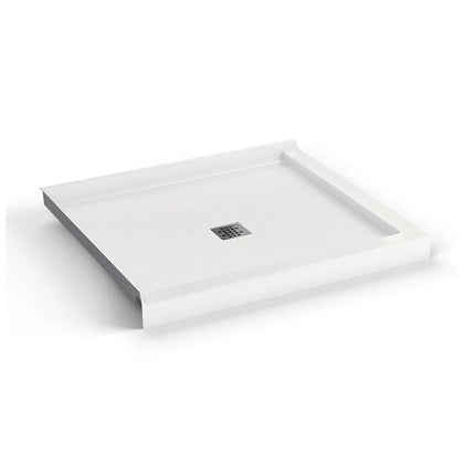 Maax B3X 4236 Acrylic Corner Left Shower Base with Anti-slip Bottom with Center Drain in White 420040-542-001-000 - Plumbing Market