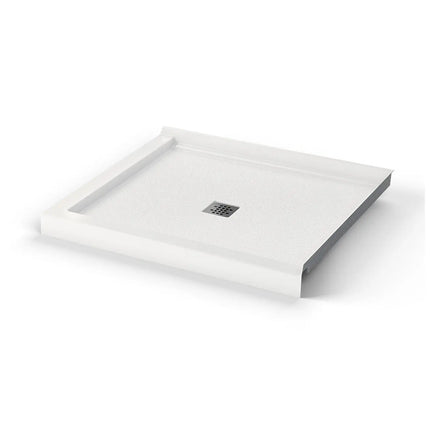 Maax B3X 4236 Acrylic Corner Right Shower Base with Anti-slip Bottom with Center Drain in White 420041-543-001-000 - Plumbing Market