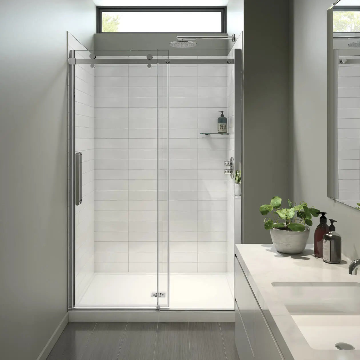 Maax B3X 4836 Acrylic Alcove Shower Base with Anti-slip Bottom with Center Drain in White 420030-541-001-000 - Plumbing Market