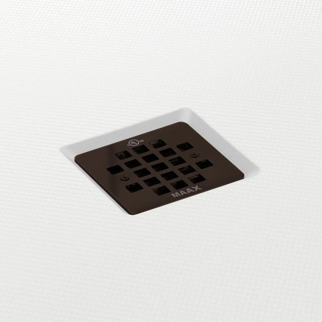 Maax B3X 4836 Acrylic Corner Right Shower Base with Anti-slip Bottom with Center Drain in White 420029-543-001-000 - Plumbing Market