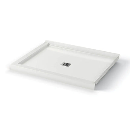 Maax B3X 4836 Acrylic Corner Right Shower Base with Anti-slip Bottom with Center Drain in White 420029-543-001-000 - Plumbing Market
