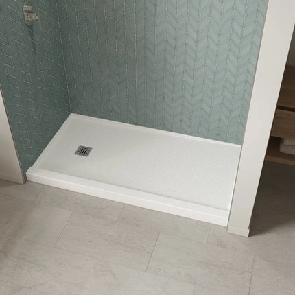 Maax B3X 6032 Acrylic Alcove Shower Base with Anti-slip Bottom with Left-Hand Drain in White 420022-541-001-000 - Plumbing Market