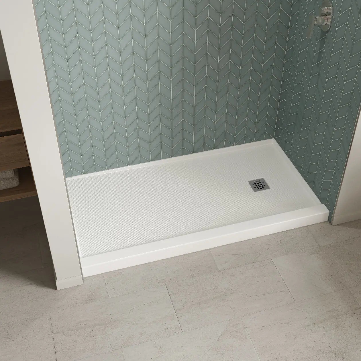 Maax B3X 6032 Acrylic Alcove Shower Base with Anti-slip Bottom with Right-Hand Drain in White 420023-541-001-000 - Plumbing Market