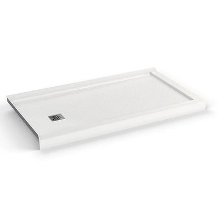 Maax B3X 6032 Acrylic Corner Left Shower Base with Anti-slip Bottom with Left-Hand Drain in White 420024-542-001-000 - Plumbing Market