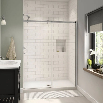 Maax B3X 6036 Acrylic Alcove Shower Base with Anti-slip Bottom with Center Drain in White 420031-541-001-000 - Plumbing Market