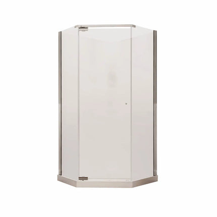 Maax Begonia Pebble 36 x 36 Polystyrene Center Drain Shower Kit in White with Pebble glass  in Chrome 105544-000-129-103 - Plumbing Market