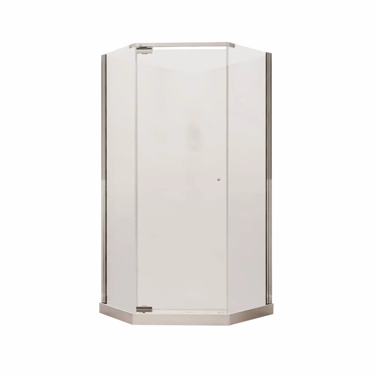 Maax Begonia Pebble 36 x 36 Polystyrene Center Drain Shower Kit in White with Pebble glass  in Chrome 105544-000-129-103 - Plumbing Market