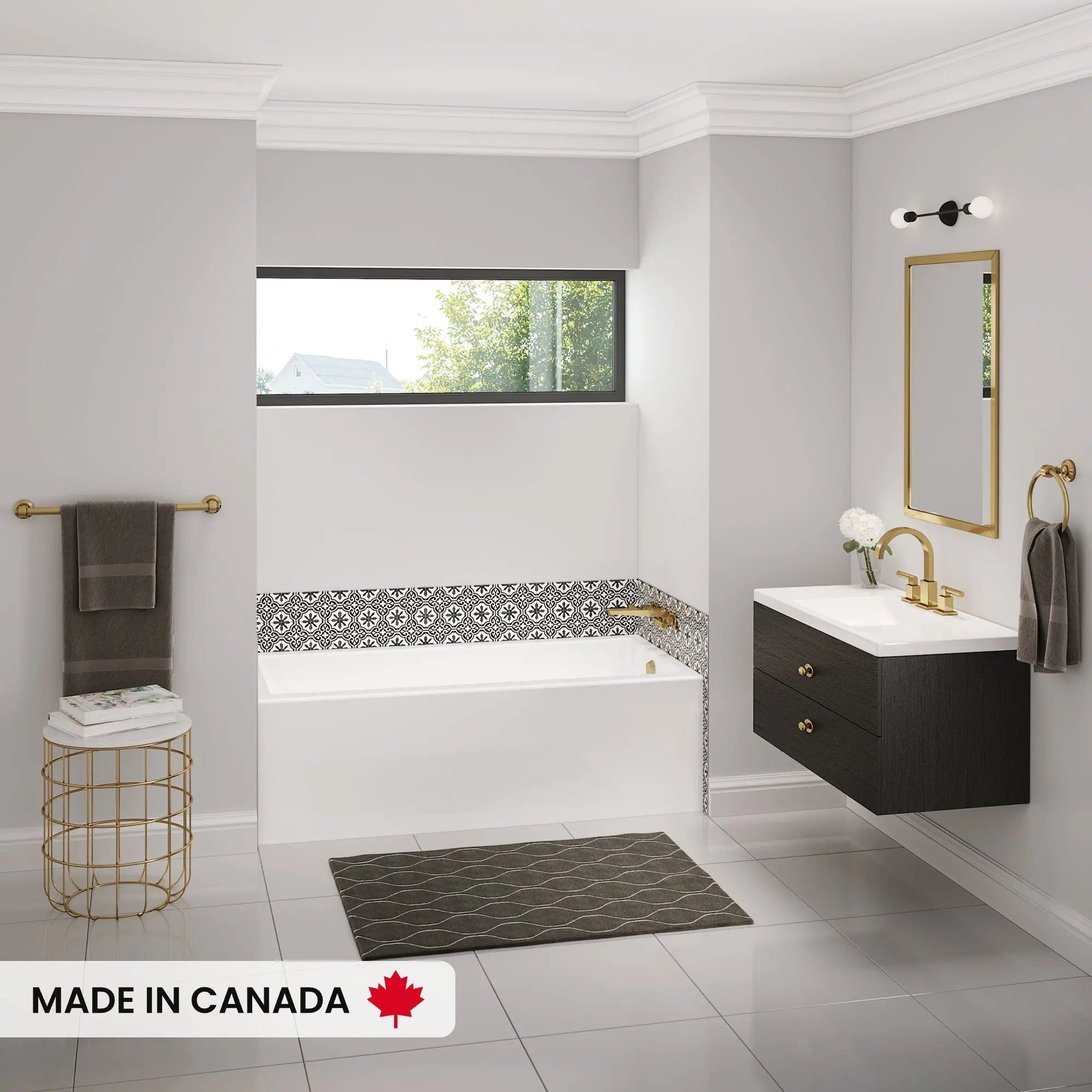 Maax Bosca 6030 IFS AFR Acrylic Alcove Right-Hand Drain Bathtub in White 106395-000-001-102 - Plumbing Market