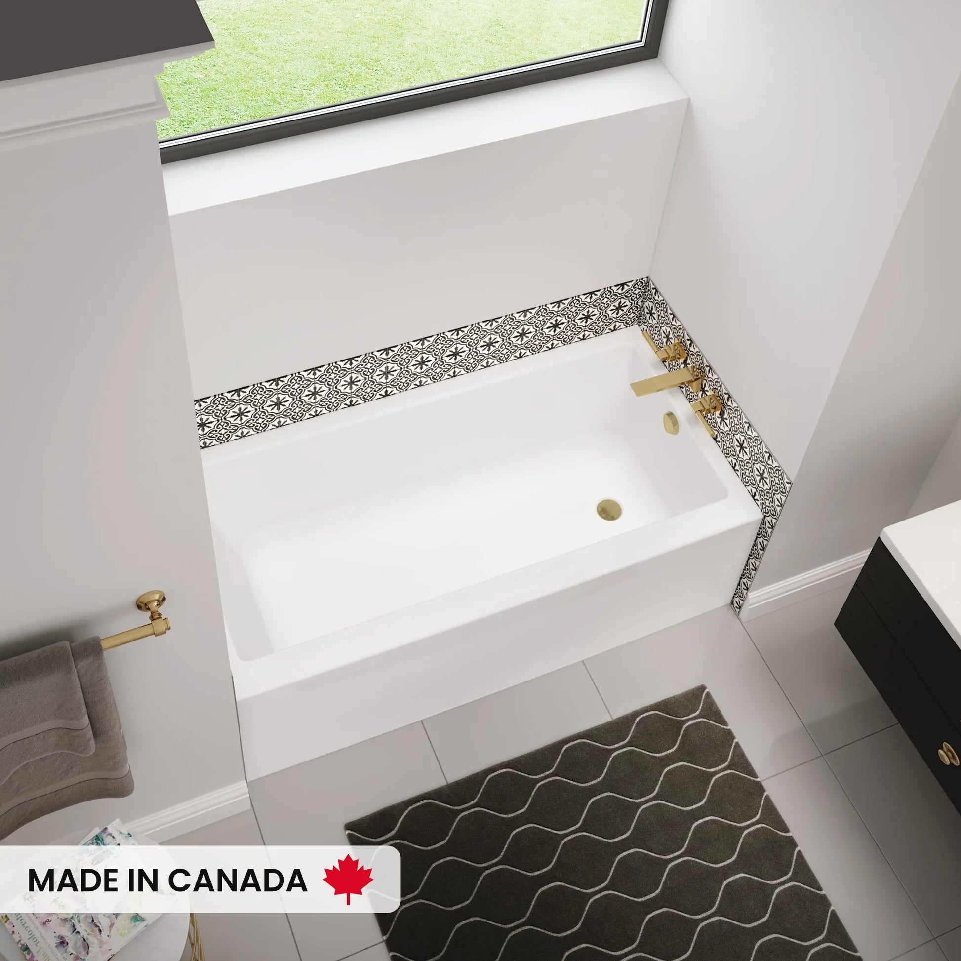 Maax Bosca 6030 IFS AFR Acrylic Alcove Right-Hand Drain Bathtub in White 106395-000-001-102 - Plumbing Market
