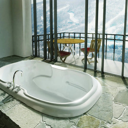 Maax Calla 6642 Acrylic Drop-in Center Drain Hydromax Bathtub in White 100075-004-001-000 - Plumbing Market