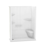 Maax Camelia SH-6034 Acrylic Alcove Left-Hand Drain One-Piece Shower in White 105921-NL-000-001 - Plumbing Market