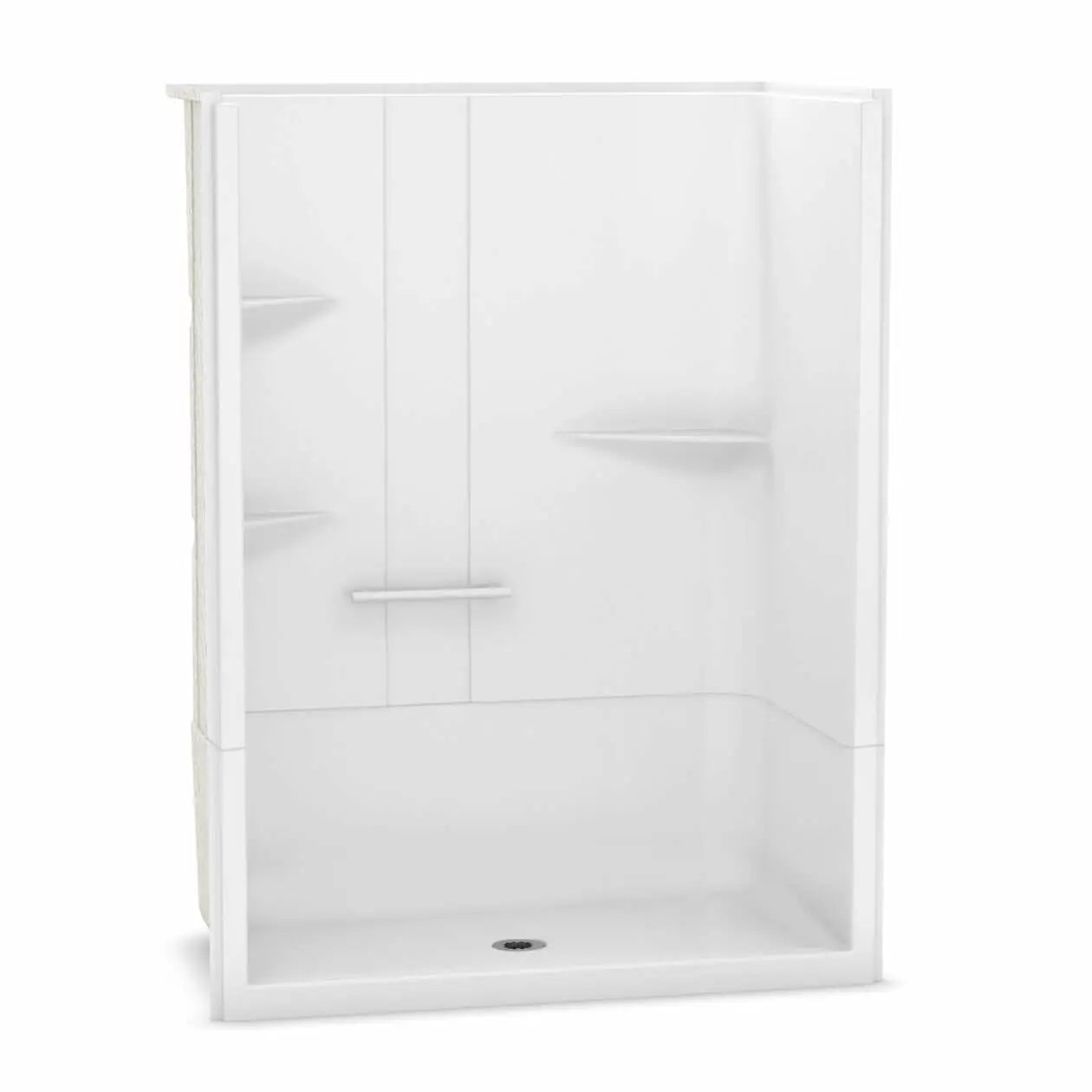 Maax Camelia SH-6034 Acrylic Alcove Left-Hand Drain Two-Piece Shower in White 105921-000-001-005 - Plumbing Market