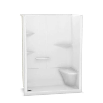 Maax Camelia SH-6034 Acrylic Alcove Right-Hand Drain One-Piece Shower in White 105921-NR-000-001 - Plumbing Market