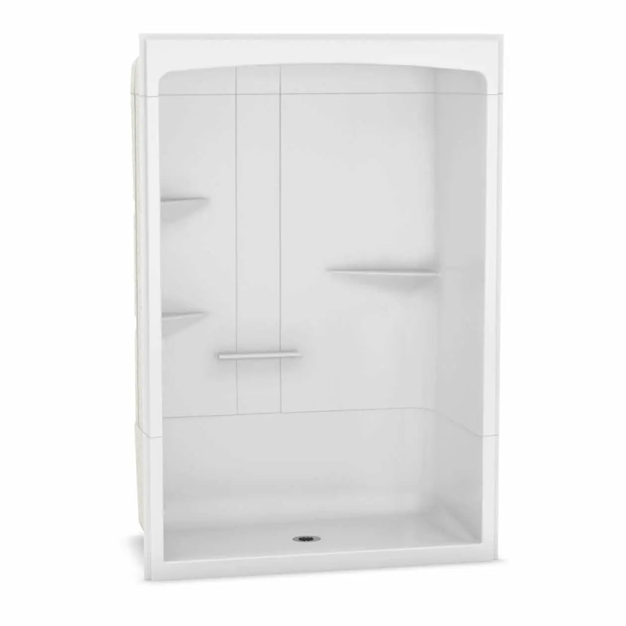 Maax Camelia SHR-6034 Acrylic Alcove Center Drain Three-Piece Shower in White 105922-000-001-190 - Plumbing Market
