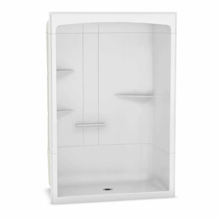 Maax Camelia SHR-6034 Acrylic Alcove Center Drain Three-Piece Shower in White 105922-SRC-000-001 - Plumbing Market