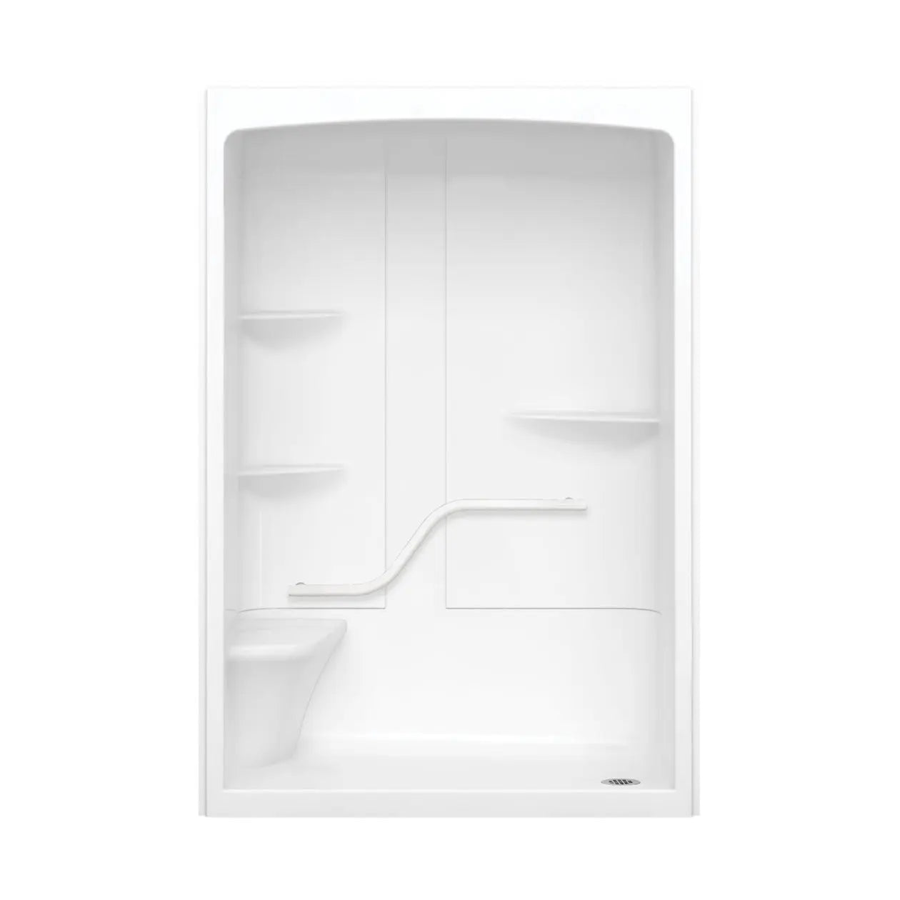Maax Camelia SHR-6034 Acrylic Alcove Left-Hand Drain One-Piece Shower in White 105922-NL-000-001 - Plumbing Market