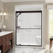 Maax Camelia SHR-6034 Acrylic Alcove Left-Hand Drain Three-Piece Shower in White 105922-SNL-000-001 - Plumbing Market
