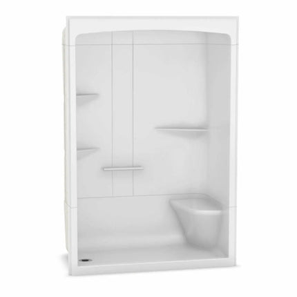 Maax Camelia SHR-6034 Acrylic Alcove Right-Hand Drain Three-Piece Shower in White 105922-SNR-000-001 - Plumbing Market