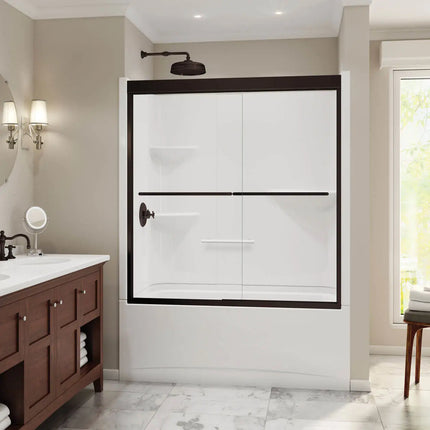 Maax Camelia TS-6032 Acrylic Alcove Right-Hand Drain Two-Piece Tub Shower in White 105915-SR-000-001 - Plumbing Market