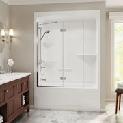 Maax Camelia TSR-6032 Acrylic Alcove Right-Hand Drain One-Piece Tub Shower in White 105916-R-000-001 - Plumbing Market