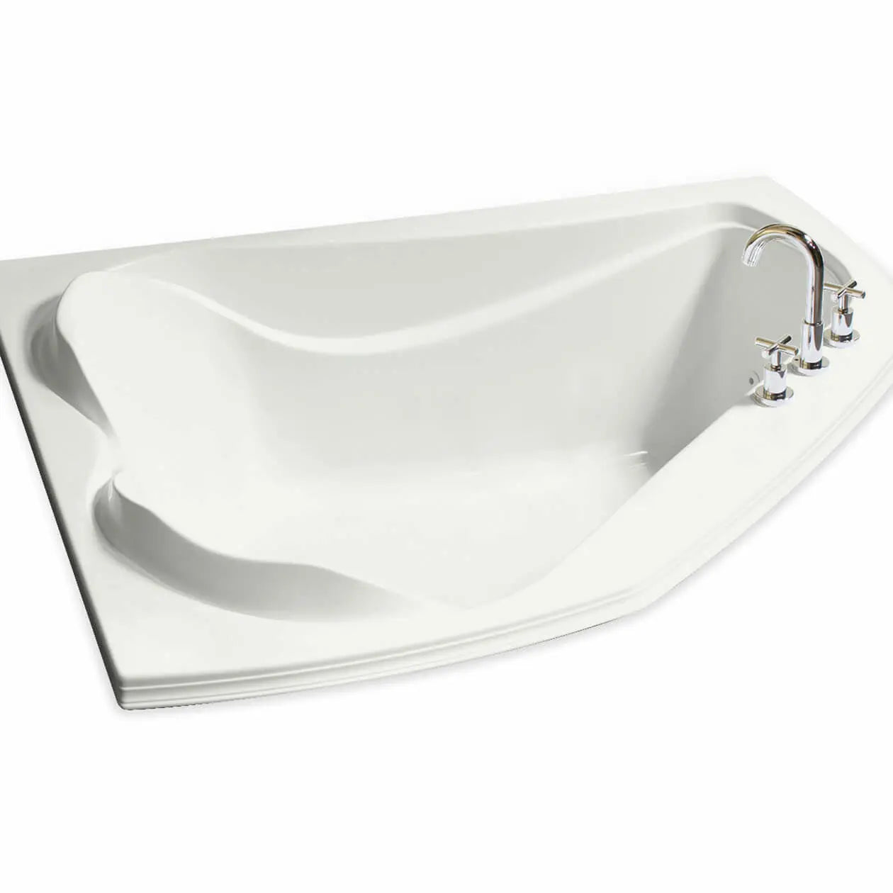 Maax Cocoon 6054 Acrylic Corner Center Drain 10 Microjets Bathtub in White 102724-091-001-100 - Plumbing Market