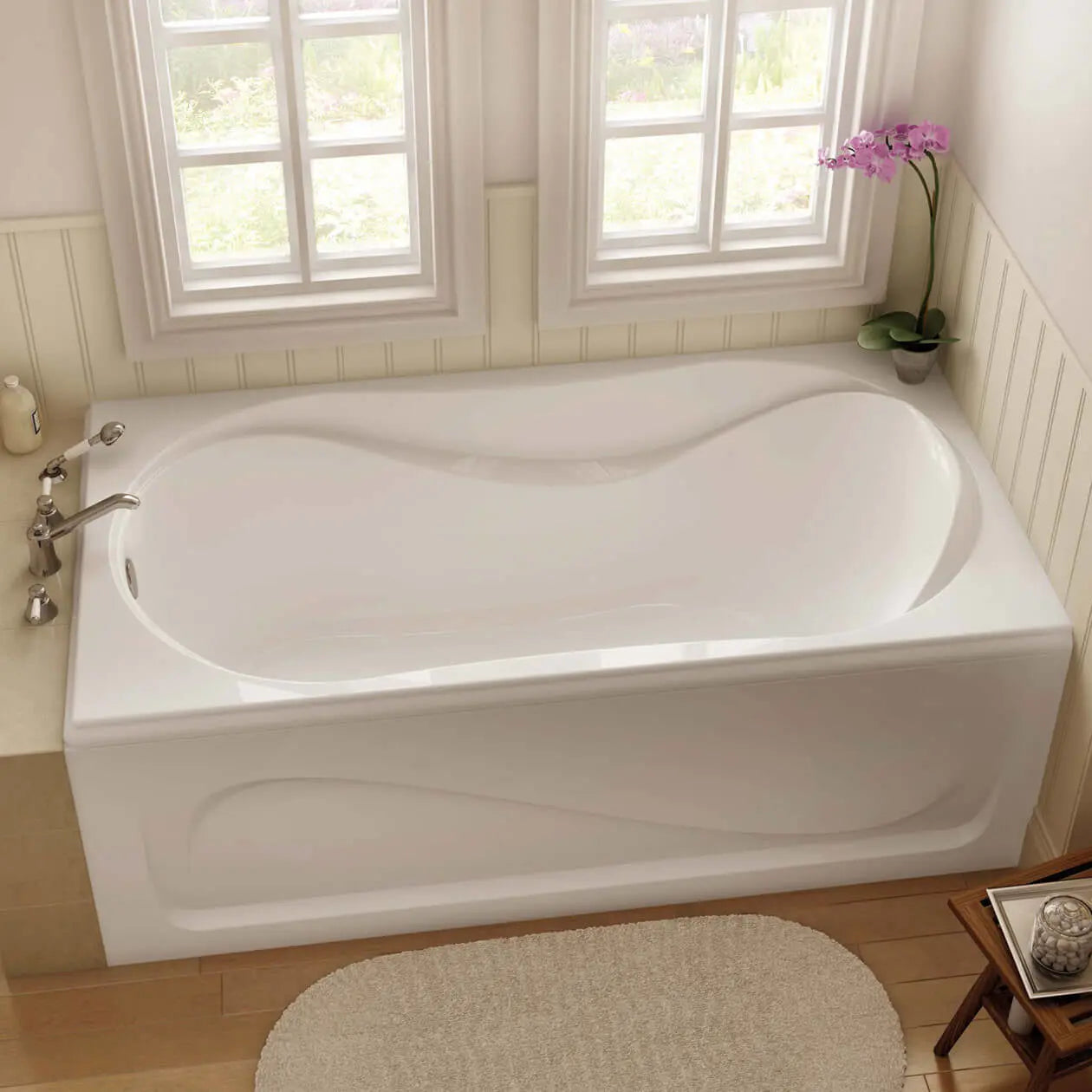 Maax Cocoon 6636 Acrylic Drop-in End Drain Combined Hydrosens & Aerosens Bathtub in White 102723-109-001-100 - Plumbing Market