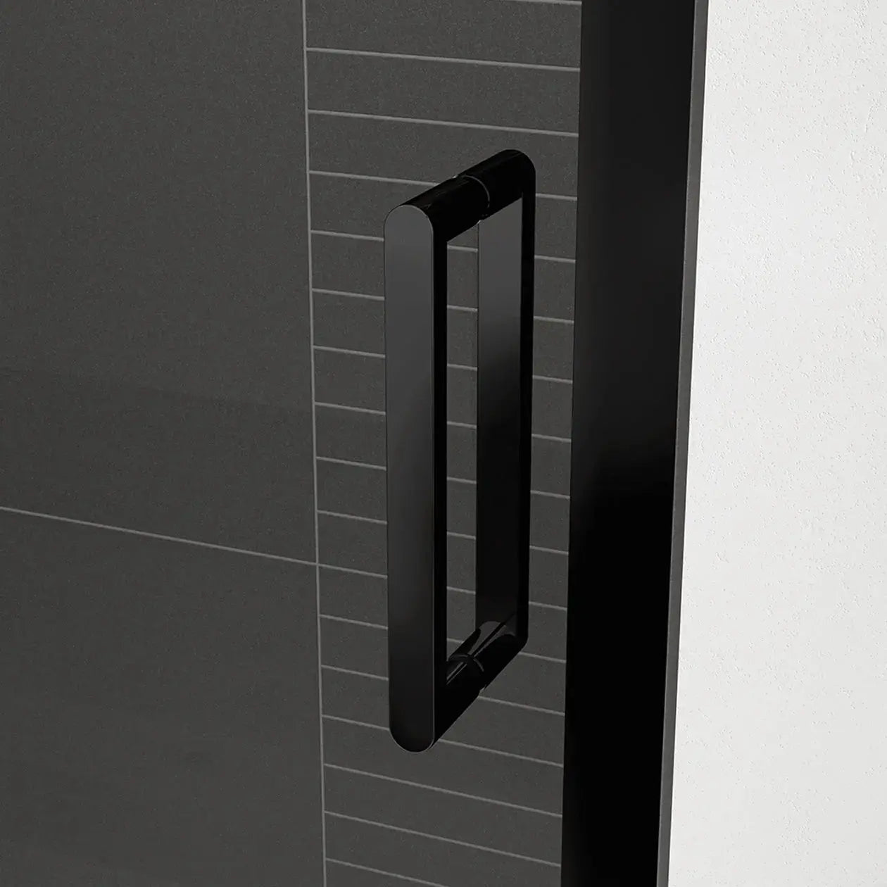 Connect Pro 45-46 ½ x 76 in. 6mm Sliding Shower Door for Alcove Installation with Clear glass in Matte Black - Plumbing Market