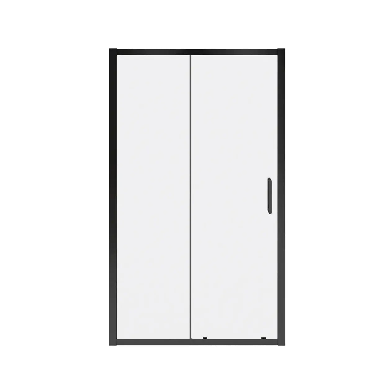 Connect Pro 45-46 ½ x 76 in. 6mm Sliding Shower Door for Alcove Installation with Clear glass in Matte Black - Plumbing Market
