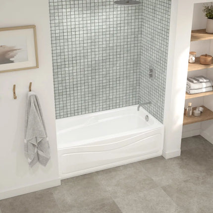 Maax Corinthia II 60 x 30 Acrylic Alcove Right-Hand Drain Bathtub in White 105684-000-001-102 - Plumbing Market