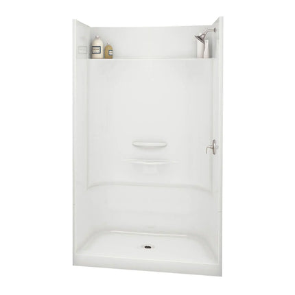 Maax Essence SH-4834 AcrylX Alcove Center Drain Four-Piece Shower in White 148030-000-002-294 - Plumbing Market