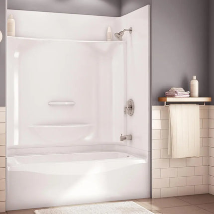 Maax Essence SH-4834 AcrylX Alcove Center Drain Four-Piece Shower in White 148030-000-002-294 - Plumbing Market