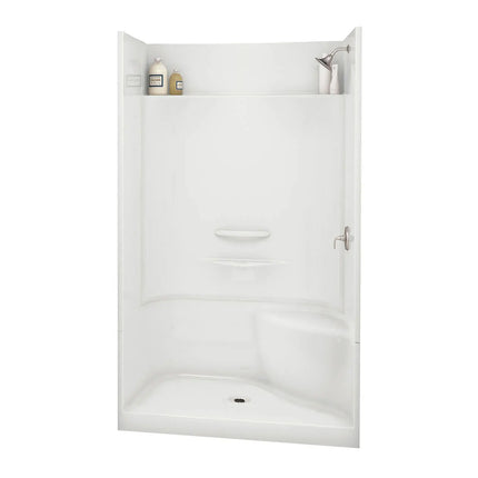 Maax Essence SH-4834 AcrylX Alcove Center Drain Four-Piece Shower in White 148030-000-002-294 - Plumbing Market