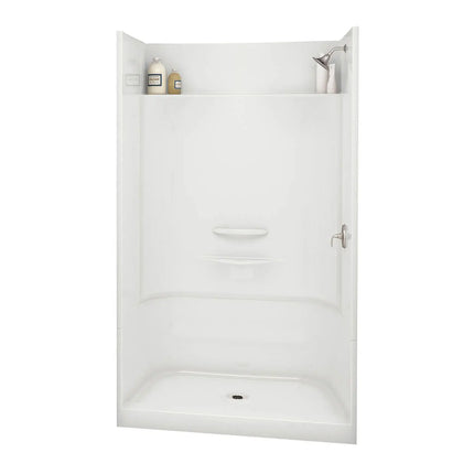 Maax Essence SH-4834 AcrylX Alcove Center Drain Four-Piece Shower in White 148030-000-002-294 - Plumbing Market