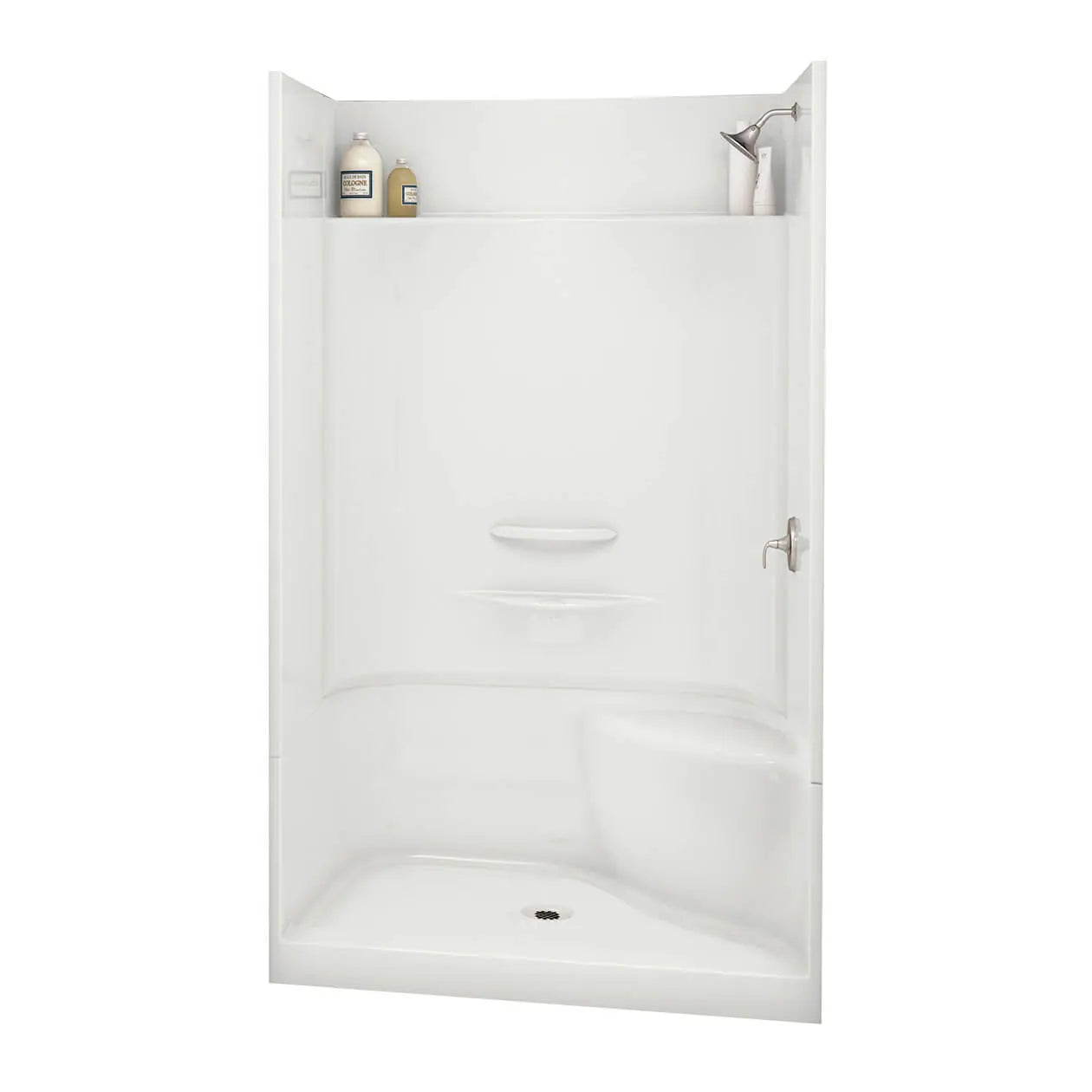 Maax Essence SH-4834 AcrylX Alcove Center Drain Four-Piece Shower in White 148030-000-002-295 - Plumbing Market
