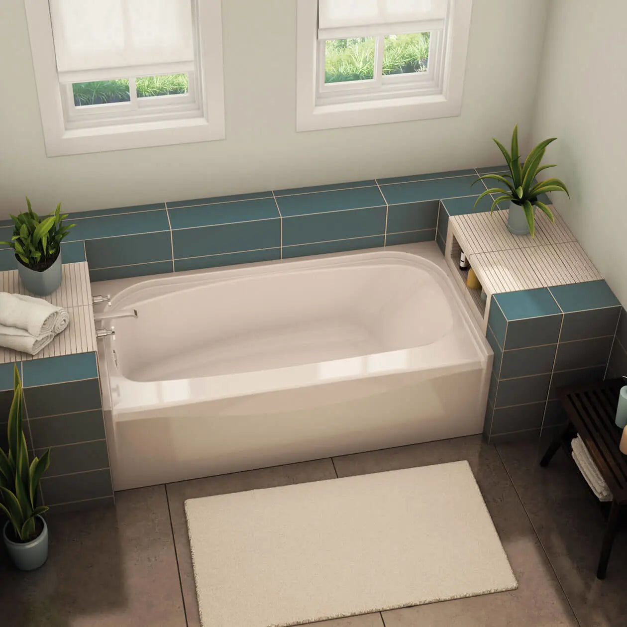 Maax Essence TO-6030 AcrylX Alcove Right-Hand Drain Bathtub in White 148008-000-002-285 - Plumbing Market
