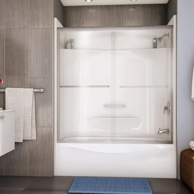 Maax Essence TS-6030 AcrylX Alcove Right-Hand Drain Four-Piece Tub Shower in White 148006-000-002-295 - Plumbing Market