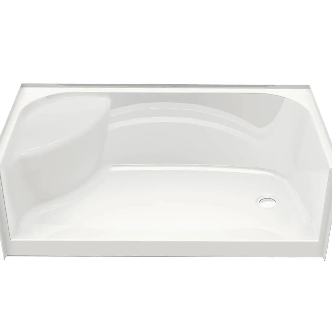 Maax Essence base 3460 AcrylX Alcove Shower Base with Right-Hand Drain in White 148044-000-002-284 - Plumbing Market