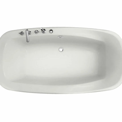Maax Eterne 7236 Acrylic Drop-in Center Drain Combined Hydromax & Aerofeel Bathtub in White 101317-094-001 - Plumbing Market
