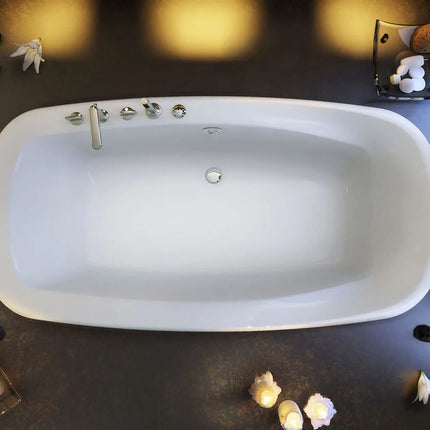 Maax Eterne 7236 Acrylic Drop-in Center Drain Hydromax Bathtub in White 101317-004-001 - Plumbing Market