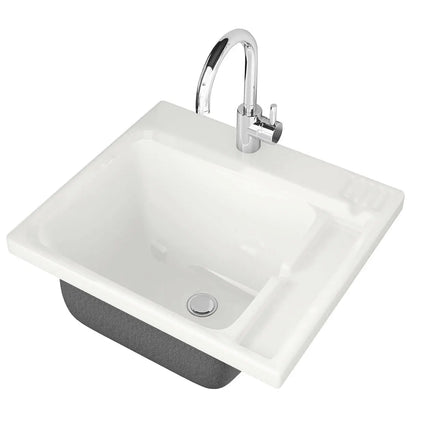 Maax Evia 25 x 22 Acrylic Single Bowl Sink in White 100898-000-001-000 - Plumbing Market